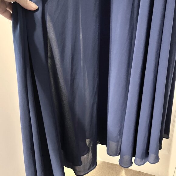 Lulus Formal Maxi Dress-NWT-Blue-Adjust. Crisscross Strap back-Sz. Med.-Lined - Picture 7 of 16